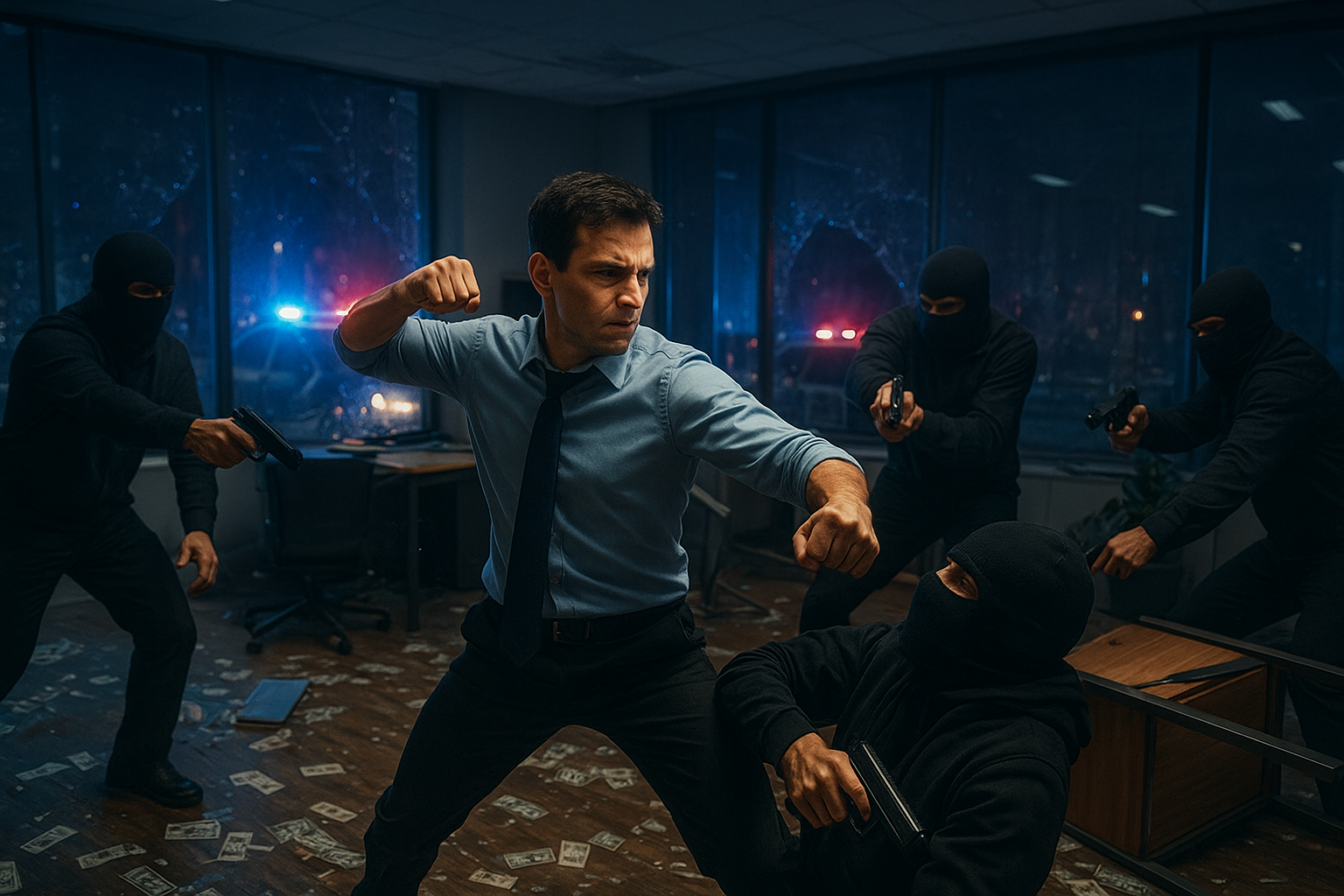 Karyawan berani melawan rampok di kantor